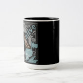 Gib den Kaffee rein! Zweifarbige Tasse (Mittel)