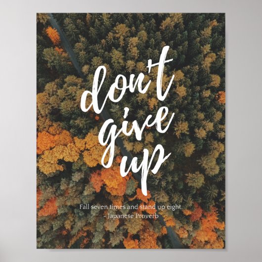 Gib den Motivierend Herbst nicht auf Poster (Vorne)