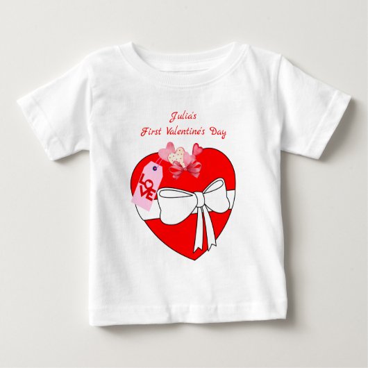 Gib dir mein Herzgeschenk für das Baby Mädchen 1. Baby T-shirt (Vorderseite)