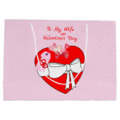 Gib dir mein Herzgeschenk für Ehefrau Girlfriend M Große Geschenktüte (Rückseite)