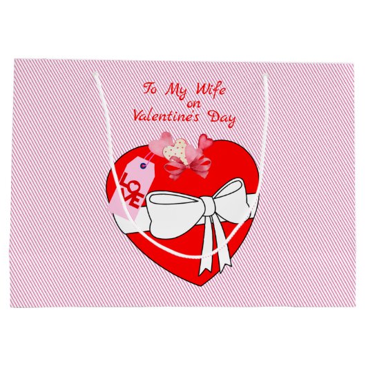 Gib dir mein Herzgeschenk für Ehefrau Girlfriend M Große Geschenktüte (Rückseite)