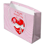 Gib dir mein Herzgeschenk für Ehefrau Girlfriend M Große Geschenktüte (Rückseite Schrägansicht)