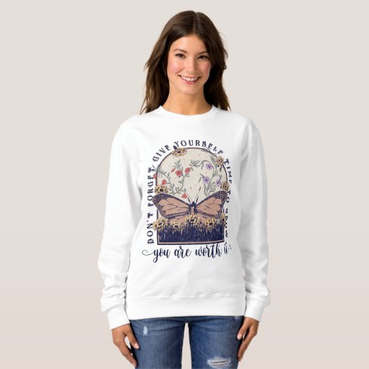 Gib dir Zeit zu wachsen Sweatshirt (Vorne ganz)