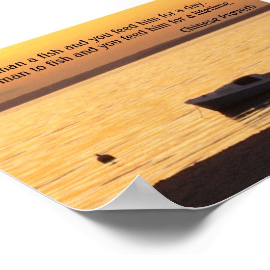 Gib einem Mann ein Fischplakat Poster (Ecke)