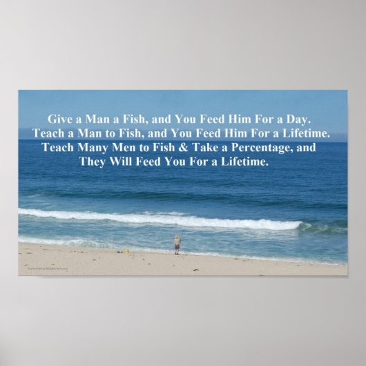 Gib einem Mann einen Fisch Poster (Vorne)