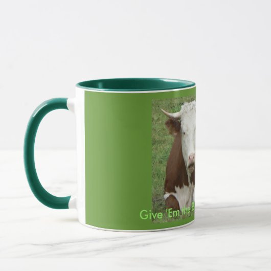 Gib 'Em den Vogel zum Erntedank! Tasse (Links)