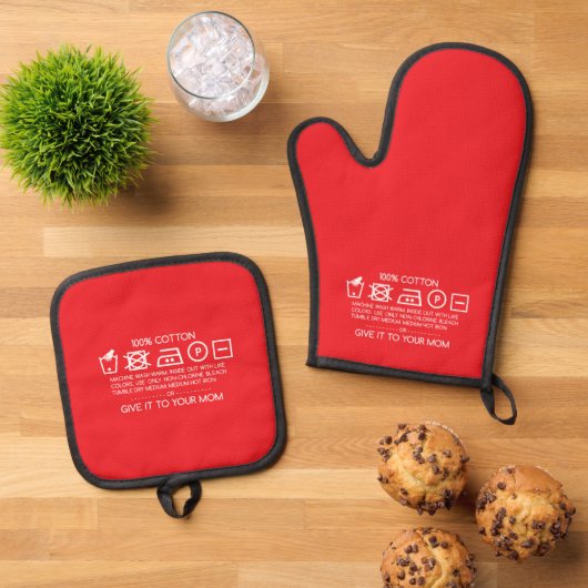 Gib es deiner Mutter 4 Ofenhandschuh & Topflappen-Set (Oben Unten)
