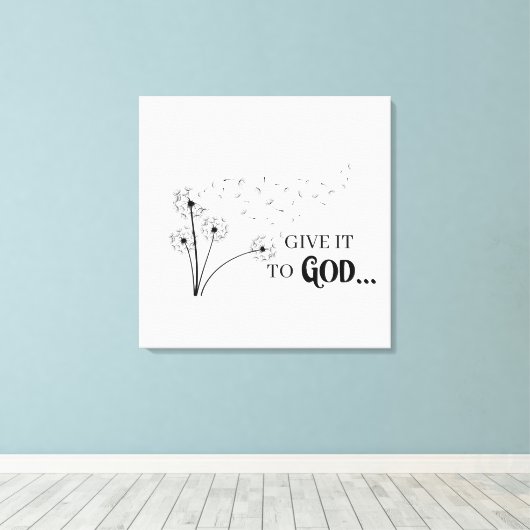 Gib es Gott Leuchter Leinwanddruck (Insitu (Holzboden))