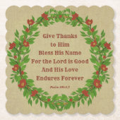 Gib Gott sei Dank Sein Name Herr ist gut skalloed Untersetzer (Vorderseite)