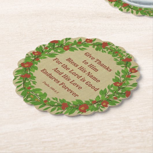 Gib Gott sei Dank Sein Name Herr ist gut skalloed Untersetzer (angewinkelt)