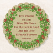 Gib Gott sei Dank Sein Name Herr ist gut skalloed Untersetzer (Vorderseite)