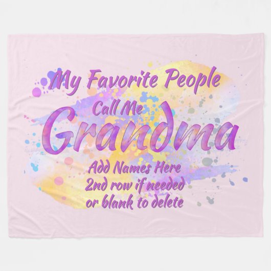 Gib Großkinder Namen Lieblings-Leute nennen mich O Fleecedecke (Vorderseite (Horizontal))