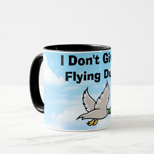 Gib keinen fliegenden Duck Funny Tasse (Vorderseite Links)
