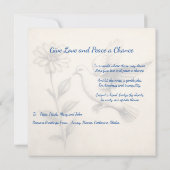 Gib Liebe und Frieden eine Chance. Weltfrieden Karte (Rückseite)