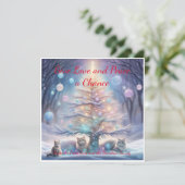 Gib Liebe und Frieden eine Chance. Weltweite Harmo Karte (Stehend Vorderseite)