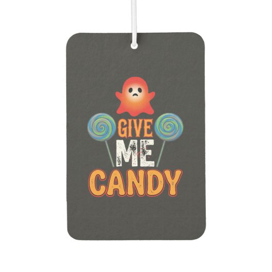 Gib mir Candy Halloween Geist_1 Autolufterfrischer (Vorderseite)