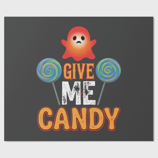 Gib mir Candy Halloween Geist_1 Geschenkpapier (Flach)
