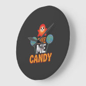 Gib mir Candy Halloween Geist_1 Große Wanduhr (Winkel)