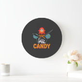 Gib mir Candy Halloween Geist_1 Große Wanduhr (Zuhause)