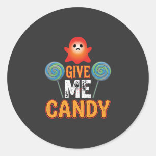 Gib mir Candy Halloween Geist_1 Runder Aufkleber