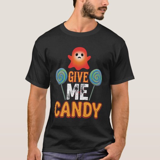 Gib mir Candy Halloween Geist_1 T-Shirt (Vorderseite)