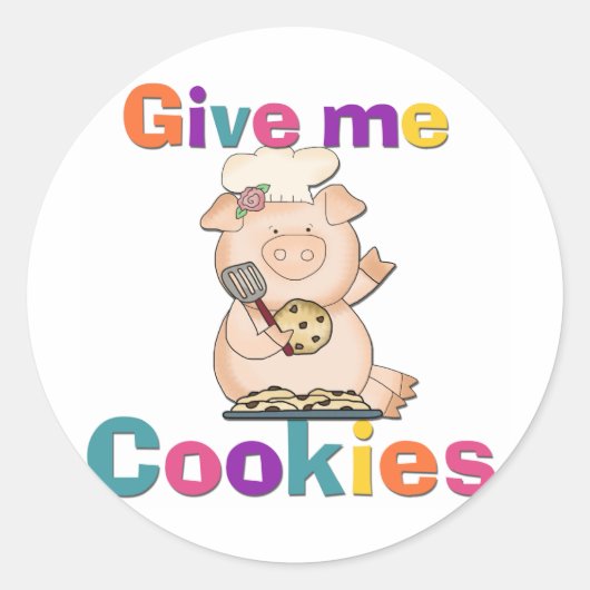 Gib mir Cookies, Tshirts und Geschenke Runder Aufkleber (Vorderseite)