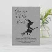 Gib mir das ganze Boos-Linen-Halloween-Party Einladung (Stehend Vorderseite)