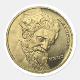 Gib mir das Gold Runder Aufkleber