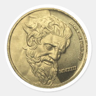 Gib mir das Gold Runder Aufkleber