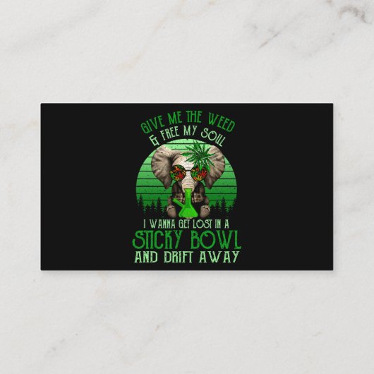 Gib mir das Unkraut und befreite mein Soul Elefant Visitenkarte (Rückseite)