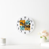 Gib mir, dass gute ENERGY Orange positiv. Runde Wanduhr (Zuhause)