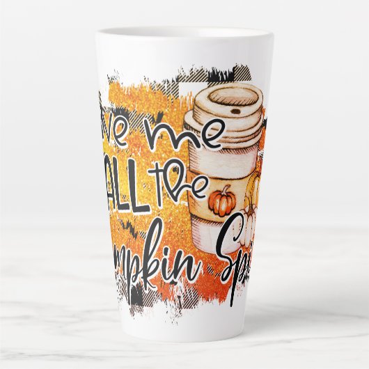 Gib mir den ganzen Kürbisgewürz | ERNTEDANK Milchtasse (Vorderseite)