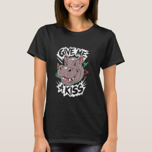 Gib mir einen Kuss Hippo - Vintages Niedliches Hip T-Shirt