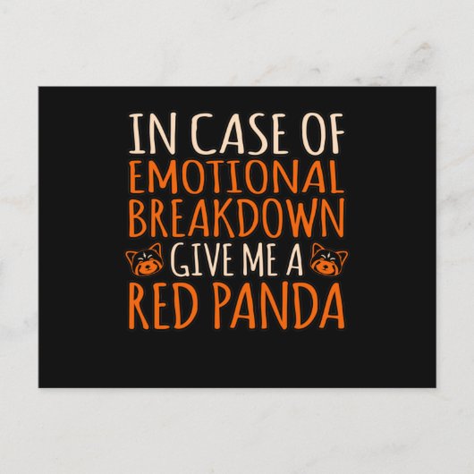 Gib mir einen roten Panda Niedlichen Tier Pandas L Ankündigungspostkarte (Vorderseite)