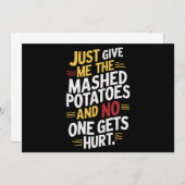Gib mir einfach den Erntedank mit Kartoffelpüree. Einladung (Vorne/Hinten)