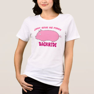 Gib mir einfach ein Schweinchen-Ritt Süßes Rosa Sc Tri-Blend Shirt