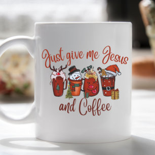 Gib mir einfach Jesus und Kaffee Weihnachten Niedl Kaffeetasse