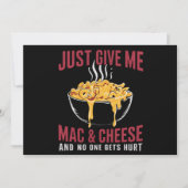 Gib mir einfach Mac & Käse und niemand wird verlet Einladung (Vorderseite)