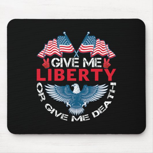 Gib mir Freiheit oder gib mir den Tod Amerikanisch Mousepad (Vorne)