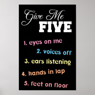 Gib mir fünf Poster für Lehrer