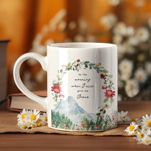 Gib mir Jesus   Berg-Wildblumen-Monogramm Kaffeetasse