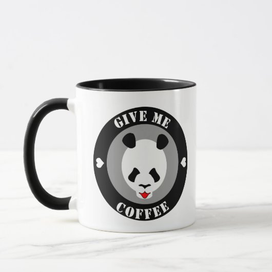 Gib mir Kaffee Panda Tasse (Links)
