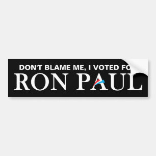 Gib mir nicht die Schuld, ich habe für Ron Paul g Autoaufkleber
