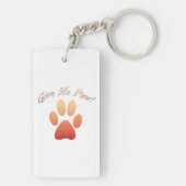 Gib mir Paw orange Schlüsselanhänger (Rückseite)