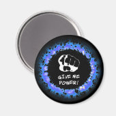 Gib mir Power! - Blau1 Magnet (Vorderseite/Rückseite)