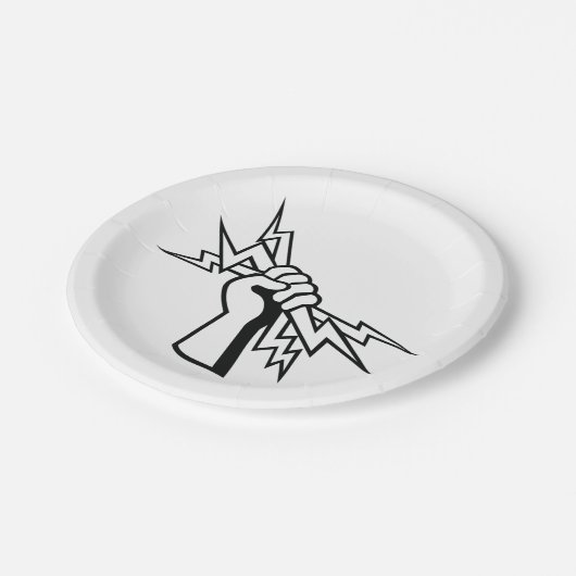 Gib mir Power Pappteller (Schrägansicht)