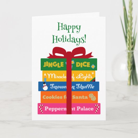 Gib mir Spiele für die Weihnachtskarte Karte (Vorderseite)