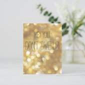 Gib nicht auf! Motivierend Zitat aus Gold-Glitzern Postkarte (Stehend Vorderseite)