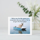 Gib nicht auf postkarte (Stehend Vorderseite)