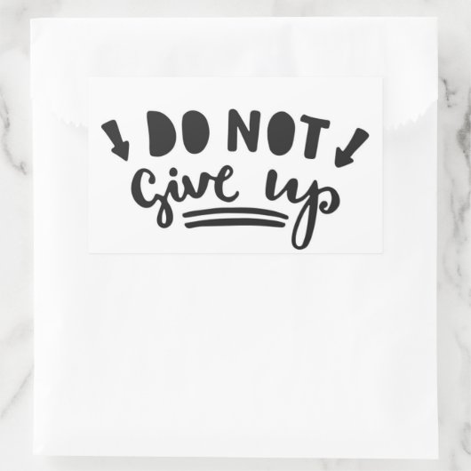 Gib nicht auf rechteckiger aufkleber (Tasche)